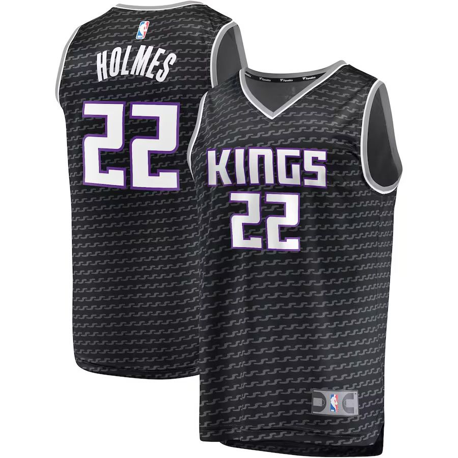 Men Sacramento Kings #22 Richaun Holmes Fanatics Branded Black Fast Break Player Replica NBA Jersey->sacramento kings->NBA Jersey